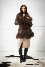 Women's Hazel Leather And Mongolian Fur [Chocolate/Chocolate]