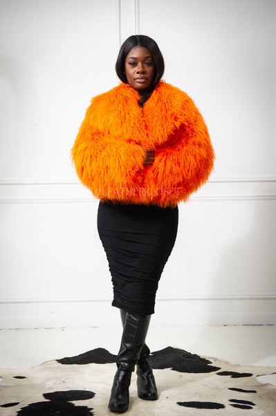 美品】CLANE NO COLLAR LICO FUR COAT