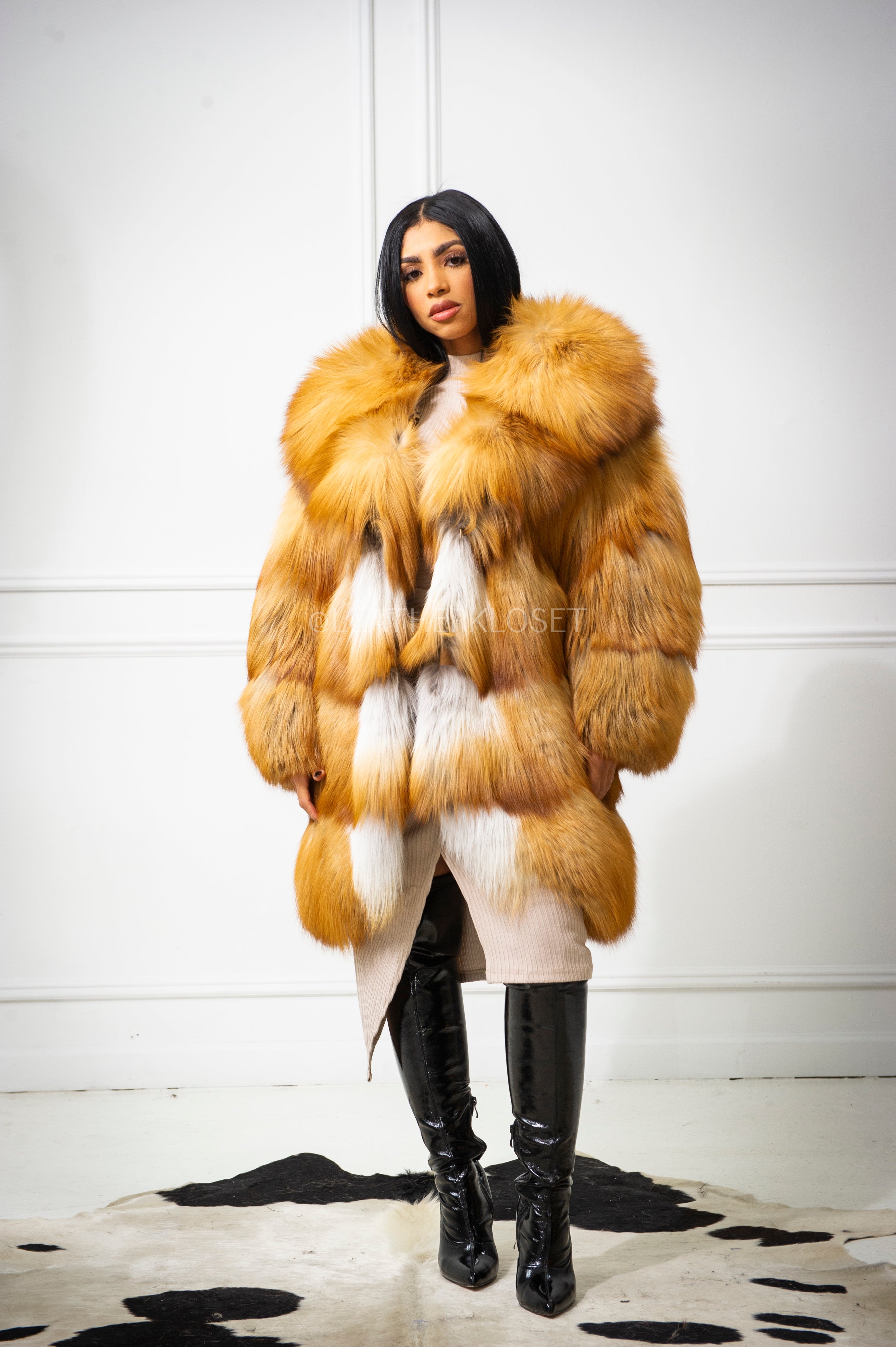 Women's Remi 3/4 Fox Coat [Natural Red Fox] – LeatherKloset