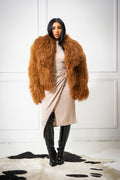 Women's Celia Mongolian Fur Jacket [Oatmeal]