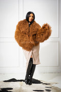 Women's Celia Mongolian Fur Jacket [Oatmeal]