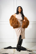 Women's Celia Mongolian Fur Jacket [Oatmeal]