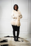 Women's Hazel Leather And Mongolian Fur [Beige/Beige]