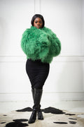 Women's Celia Mongolian Fur Jacket [Green]