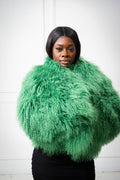 Women's Celia Mongolian Fur Jacket [Green]