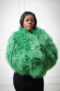 Women's Celia Mongolian Fur Jacket [Green]