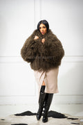 Women's Celia Mongolian Fur Jacket [Olive]