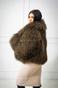 Women's Celia Mongolian Fur Jacket [Olive]