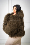 Women's Celia Mongolian Fur Jacket [Olive]