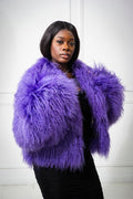 Women's Celia Mongolian Fur Jacket [Lavender]