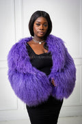 Women's Celia Mongolian Fur Jacket [Lavender]