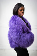 Women's Celia Mongolian Fur Jacket [Lavender]