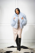 Women's Celia Mongolian Fur Jacket [Ice Blue]