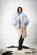 Women's Celia Mongolian Fur Jacket [Ice Blue]