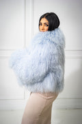 Women's Celia Mongolian Fur Jacket [Ice Blue]