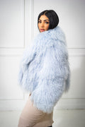 Women's Celia Mongolian Fur Jacket [Ice Blue]