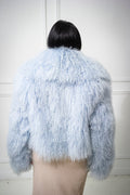 Women's Celia Mongolian Fur Jacket [Ice Blue]