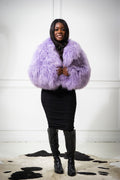 Women's Celia Mongolian Fur Jacket [Ice Purple]