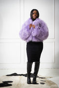 Women's Celia Mongolian Fur Jacket [Ice Purple]