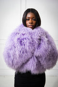 Women's Celia Mongolian Fur Jacket [Ice Purple]