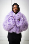 Women's Celia Mongolian Fur Jacket [Ice Purple]