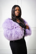 Women's Celia Mongolian Fur Jacket [Ice Purple]