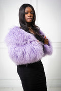 Women's Celia Mongolian Fur Jacket [Ice Purple]