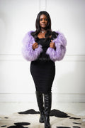 Women's Celia Mongolian Fur Jacket [Ice Purple]