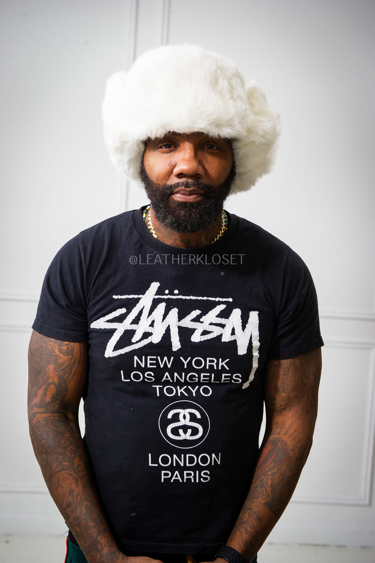 Unisex Rabbit Fur Trooper Hat [White]