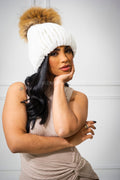Women's Knitted Rabbit Beanie [White]