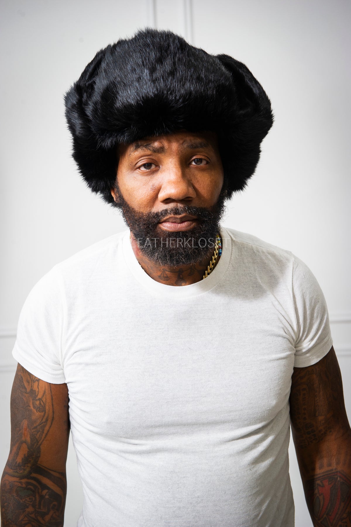 Unisex Mink Fur Trooper Hat [Black]
