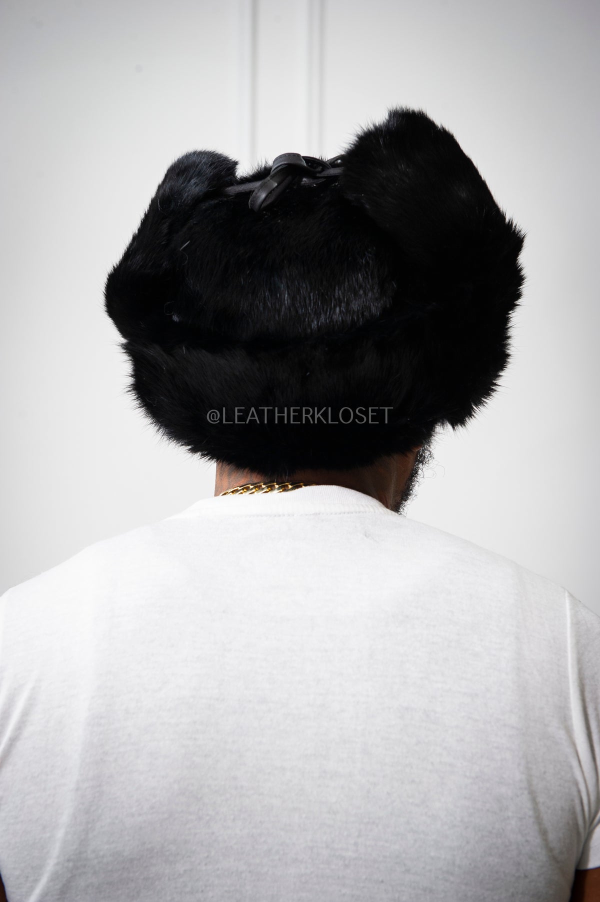 Unisex Mink Fur Trooper Hat [Black]