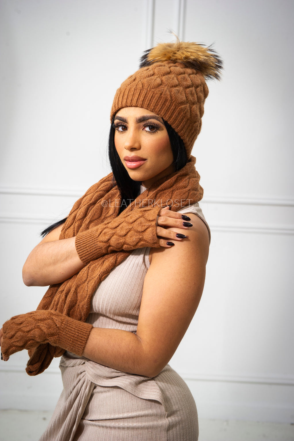 Women's Cashmere Gift Set [Brown]