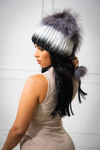 Women's Knitted Mink Beanie [Multi Color]