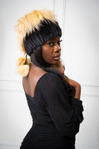 Women's Knitted Mink Beanie [Multi Color]