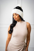 Women's Knitted Mink Beanie [Multi Color]