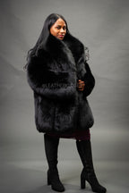 Women's Fox Parka Coat [Black]