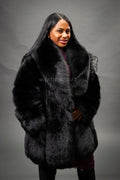 Women's Fox Parka Coat [Black]