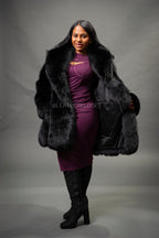 Women's Fox Parka Coat [Black]