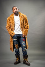 Men's Mink 3/4 Length Coat [Whiskey]