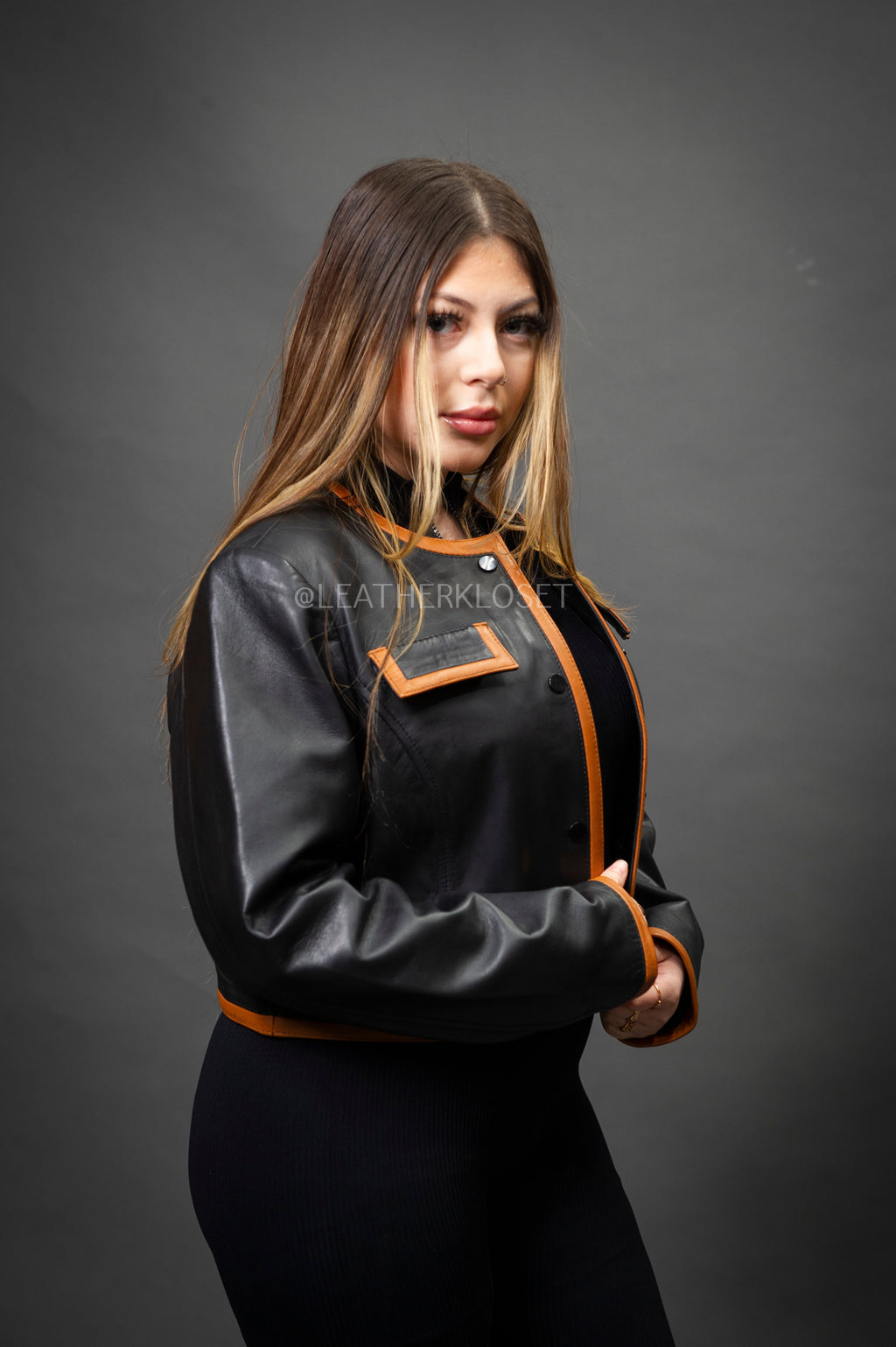 Women's Gianna Jacket [Black/Saddle]