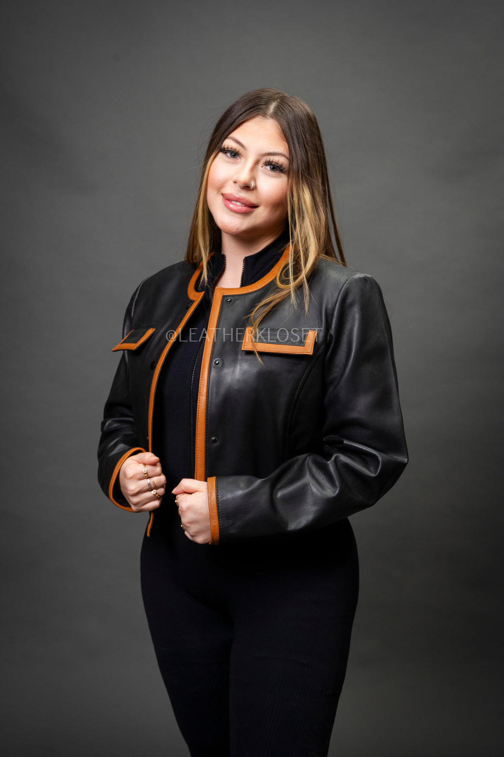 Women's Gianna Jacket [Black/Saddle]