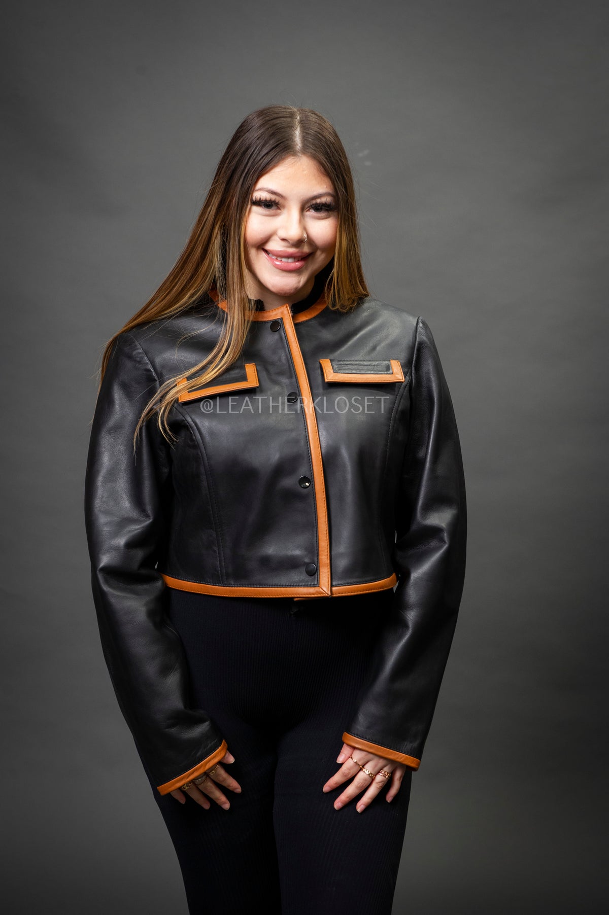 Women's Gianna Jacket [Black/Saddle]