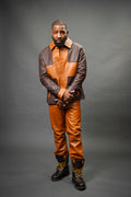 Men's Luther Jacket & Leather Jean Pants [Saddle/Brown]