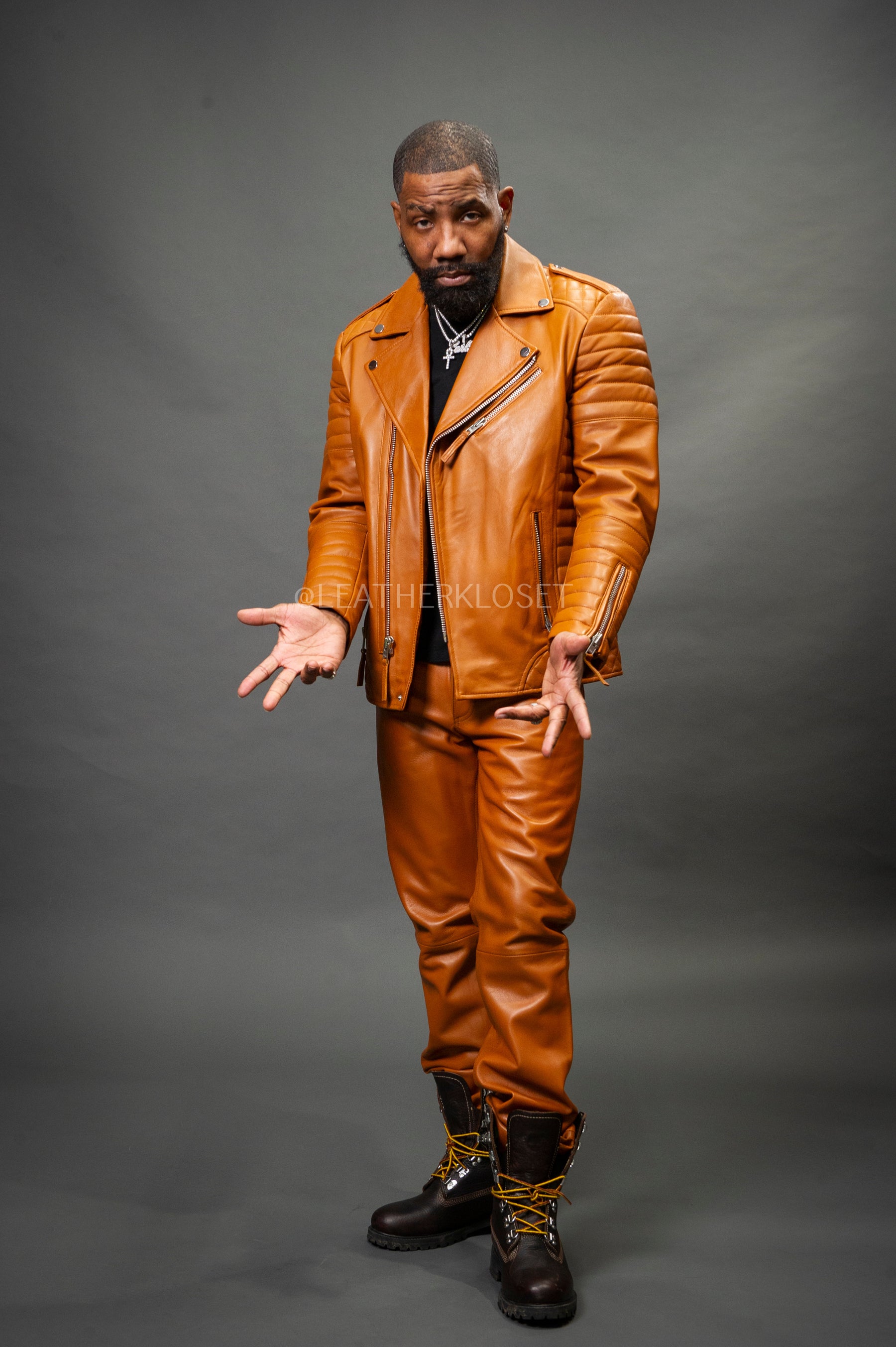 Brown Leather Sleeves Leather Jean Jacket Denim Jacket R13 Leather