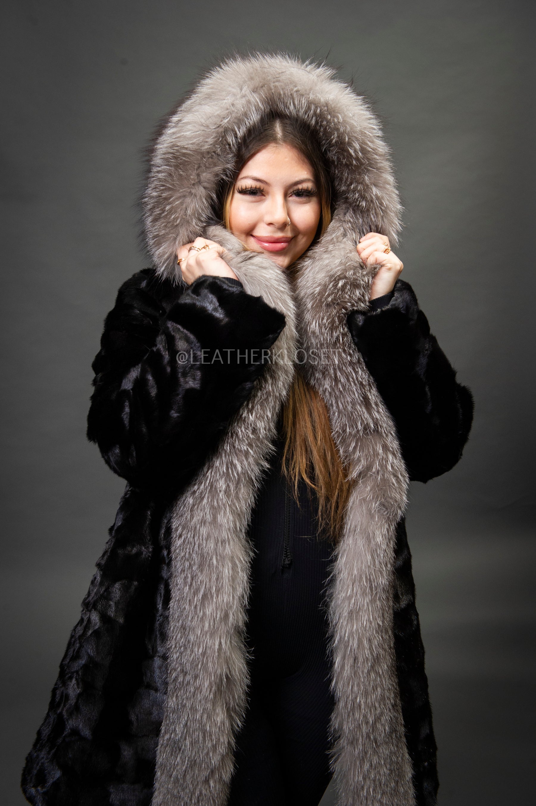 penelope long sleeve faux fur trim dress Rodeo House of CB