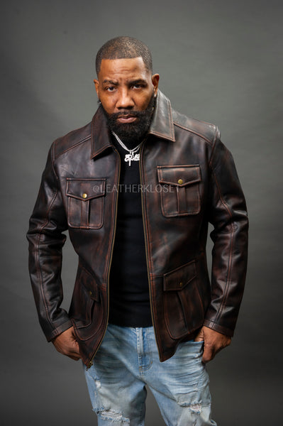Men's Safari Leather Jacket [Copper] – LeatherKloset