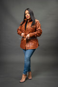 Women's Leather Shirt [Caramel Crunch]