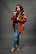 Women's Leather Shirt [Caramel Crunch]