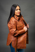 Women's Leather Shirt [Caramel Crunch]